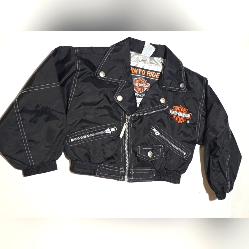 Harley Davidson Childs Windbreaker Bomber Style Jacket Size 5 Boys Girls